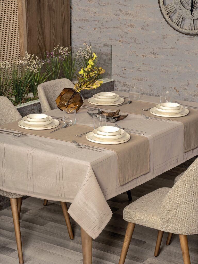 L'essentiel Maison Set Stolnjak i staza za sto Jasmine 220,155x200, Bež