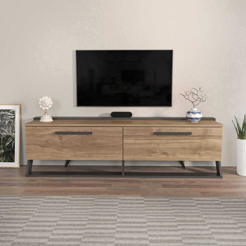 Hanah Home TV Komoda Astrid, 163,8x46,8x36,6 cm, Braon-Crna