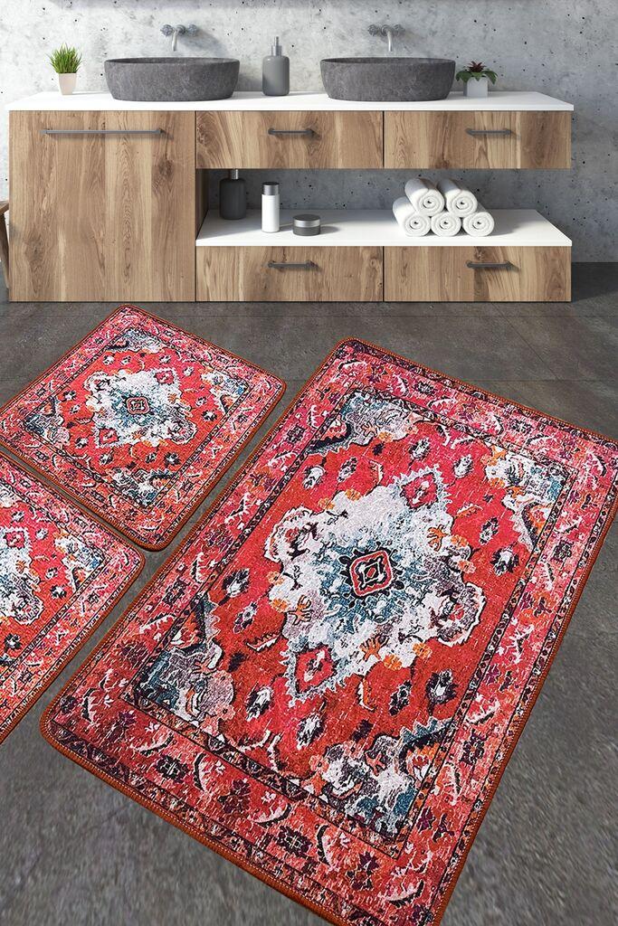 L'essentiel Maison Set 3 prostirke za kupatilo Plavi