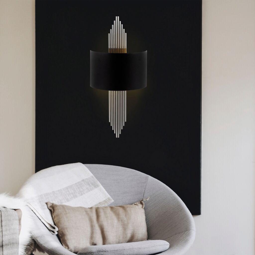 Opviq Zidna lampa E27 Max 40W, Crno-Srebrna