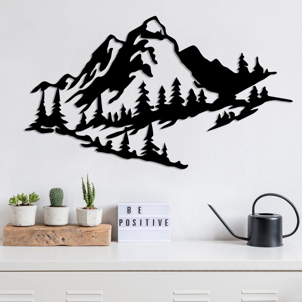 Wallity 891TNL1765 Zidna dekoracija Mountain 2, 40x70cm, Crna