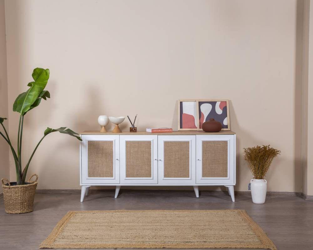 Hanah Home Konzola Mount, 80x180x41 cm, Bela-hrast
