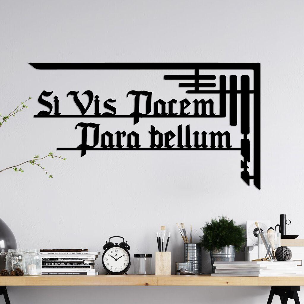 Wallity Zidna dekoracija Si Vis Pacem 1, 60 x 33 cm,  Crna