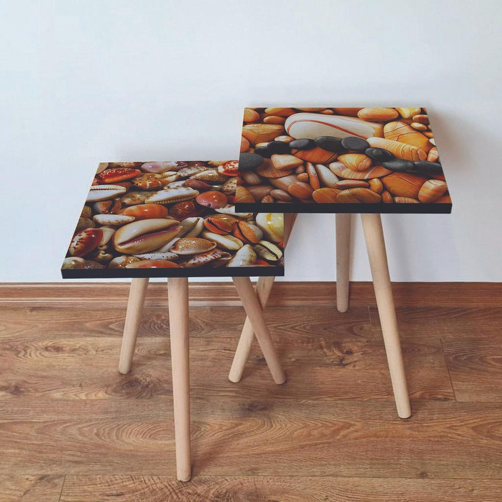 Hanah Home Set klub stočića 2Shp340, 2 komada, Šareni