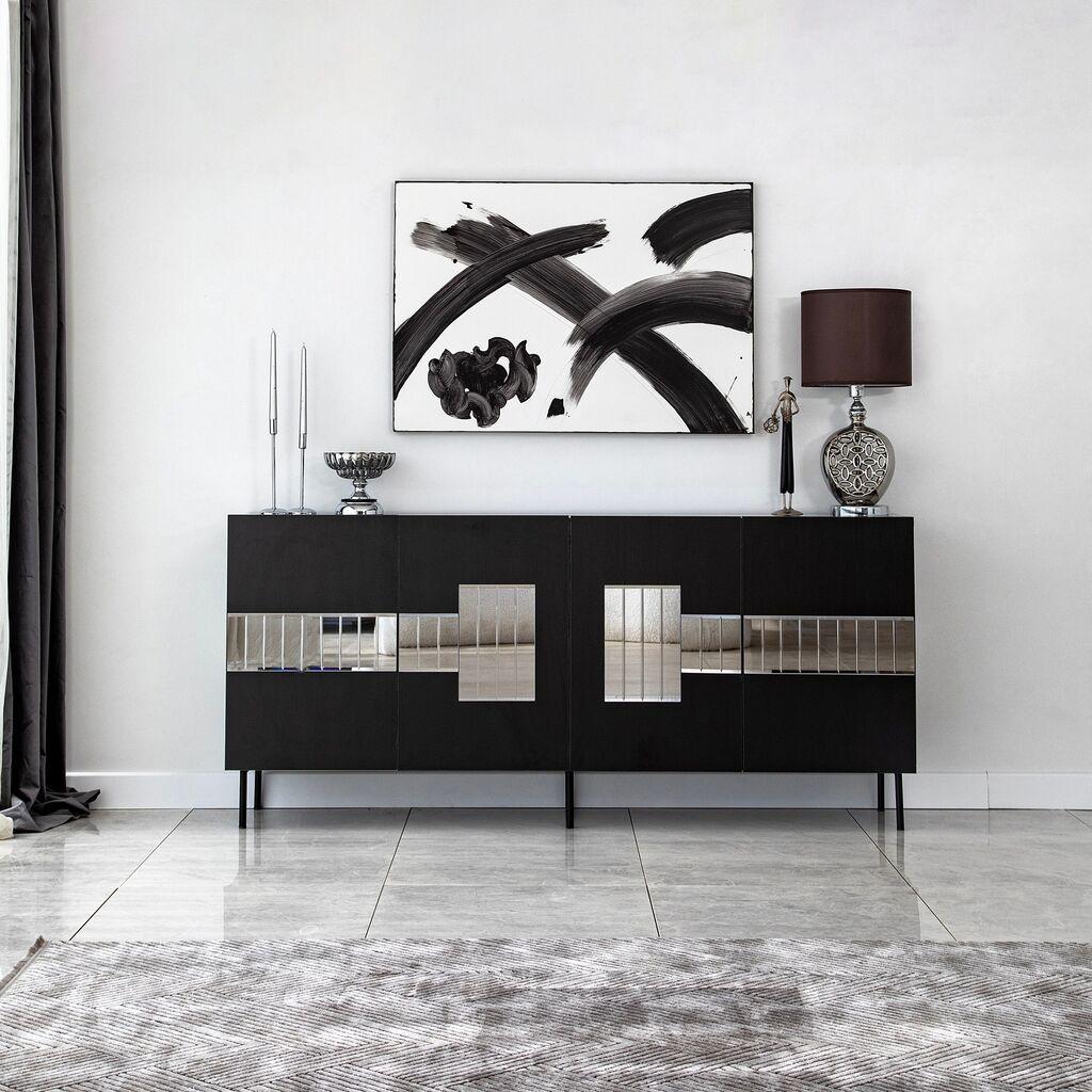 Hanah Home Konzola Paris, 180x80x40 cm, Crna