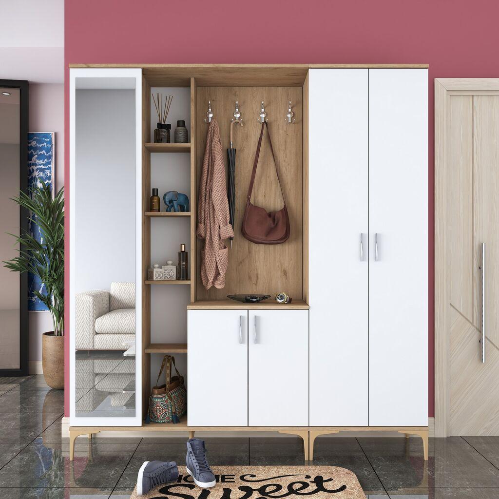 Hanah Home Komplet predsoblja EA129-2797, 180x37.5x198.6 cm, Beli
