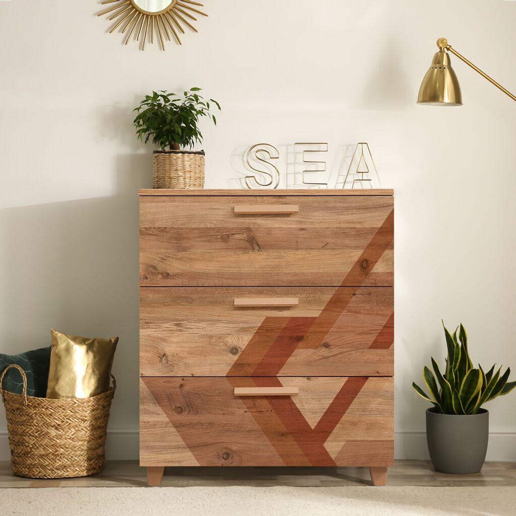 Hanah Home Komoda Leva Gravis Flow, 80x95x43 cm, Braon