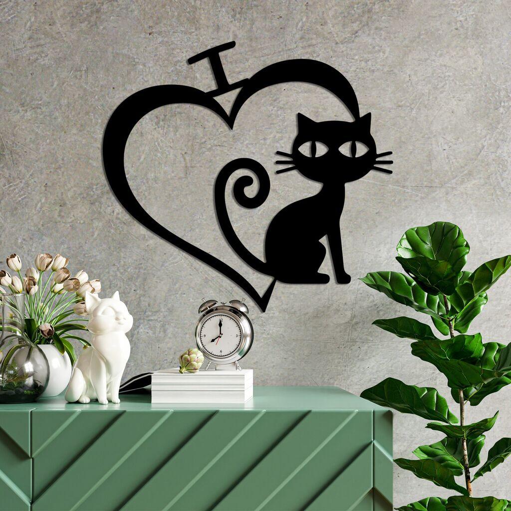 Wallity Zidna dekoracija Cat 4, 50x54cm, Crna
