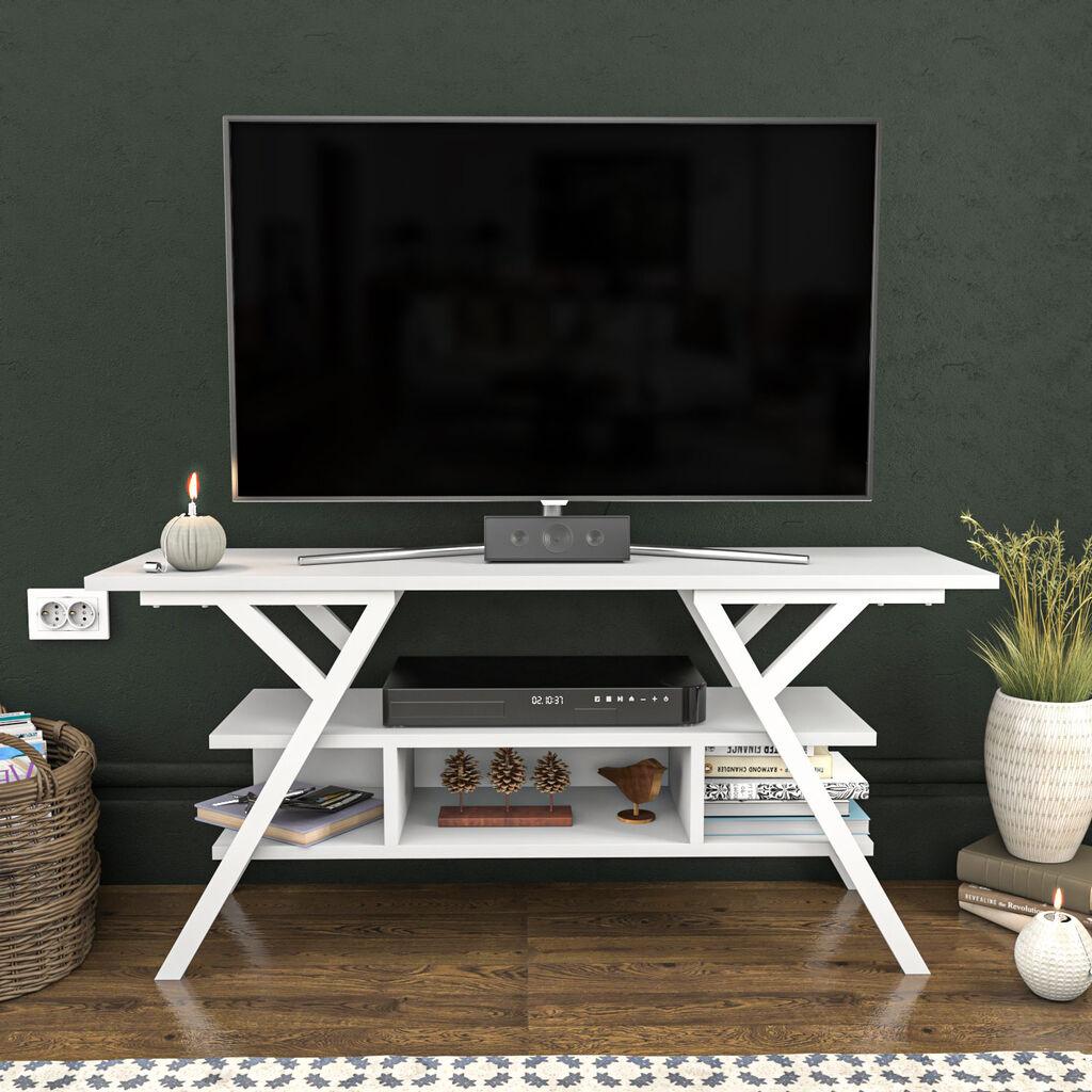 Hanah Home TV Komoda Minerva, 120x35x55 cm, Bela