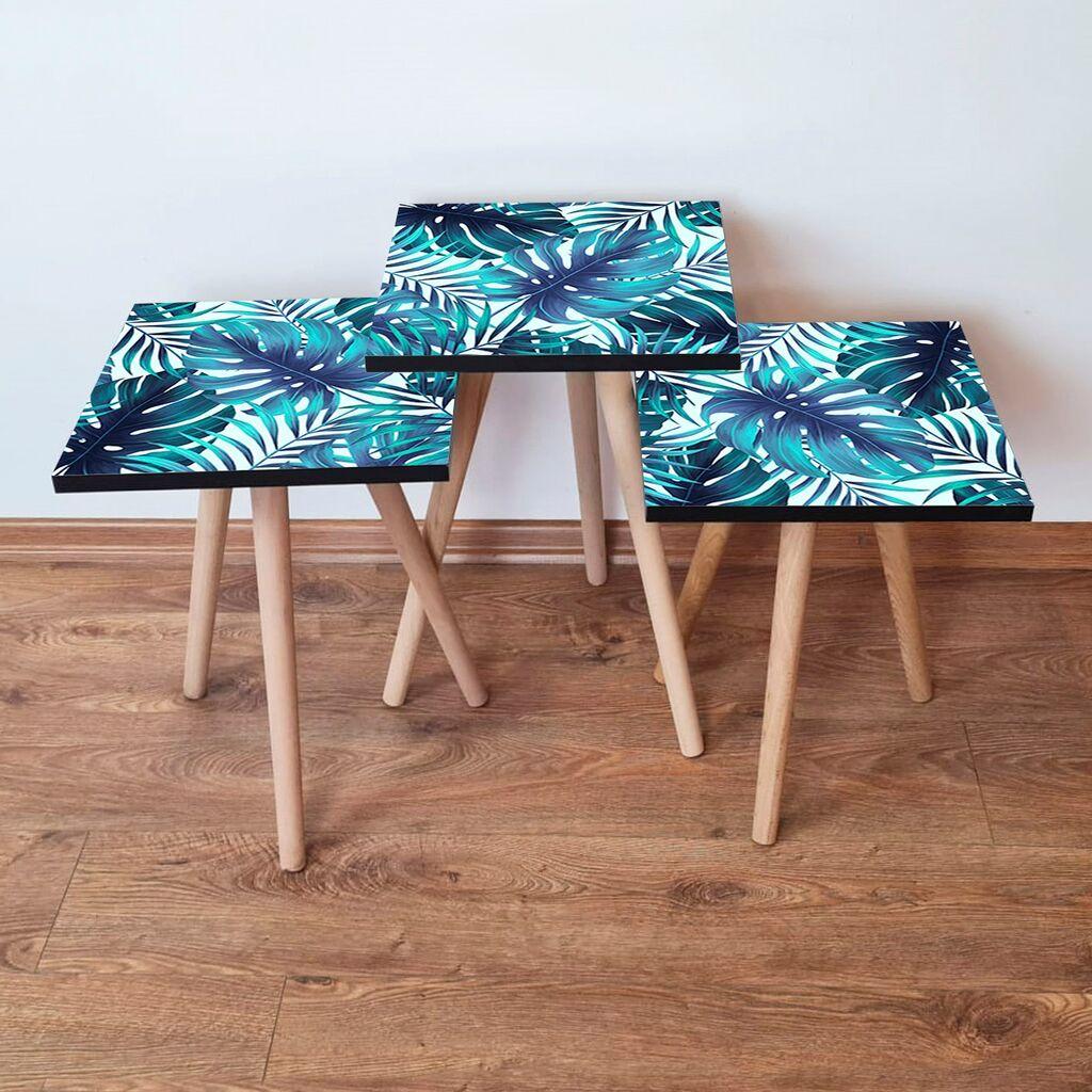 Hanah Home Set klub stočića 3Shp165, 3 komada, Šareni