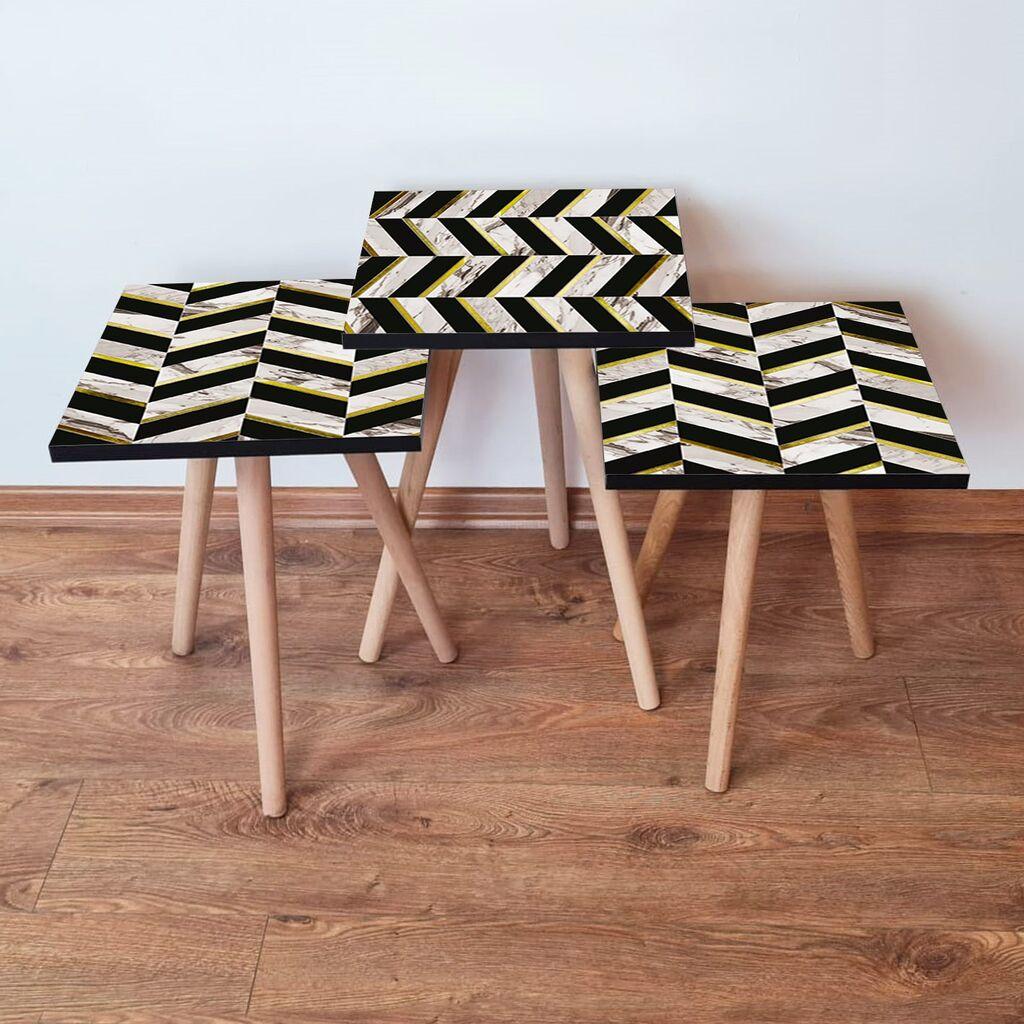 Hanah Home Set klub stočića 3Shp132, 3 komada, Šareni