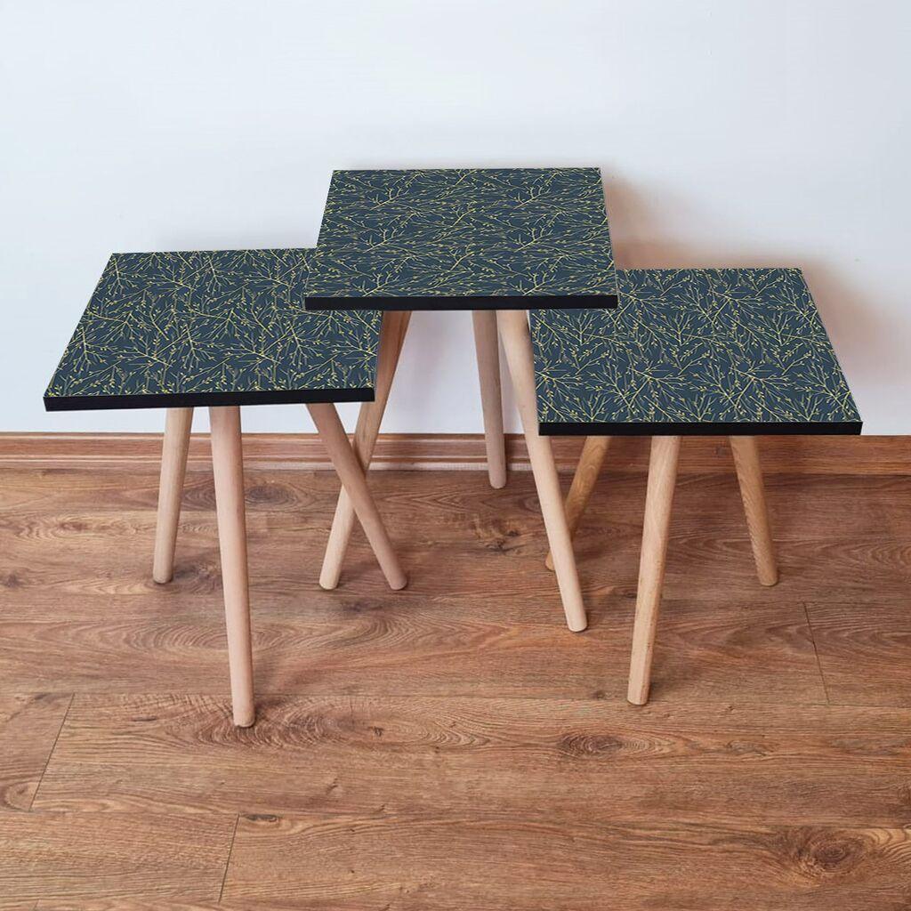 Hanah Home Set klub stočića 3Shp236, 3 komada, Šareni
