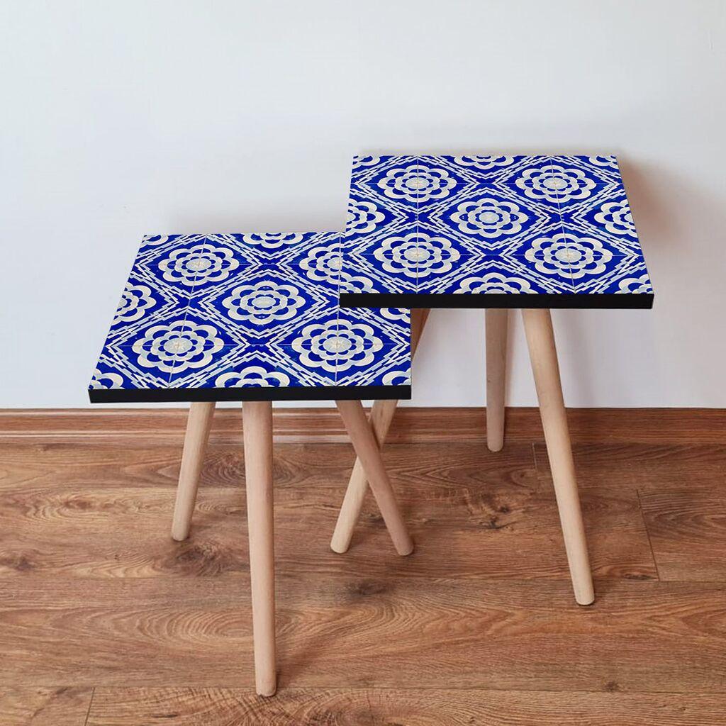 Hanah Home Set klub stočića 2Shp307, 2 komada, Šareni