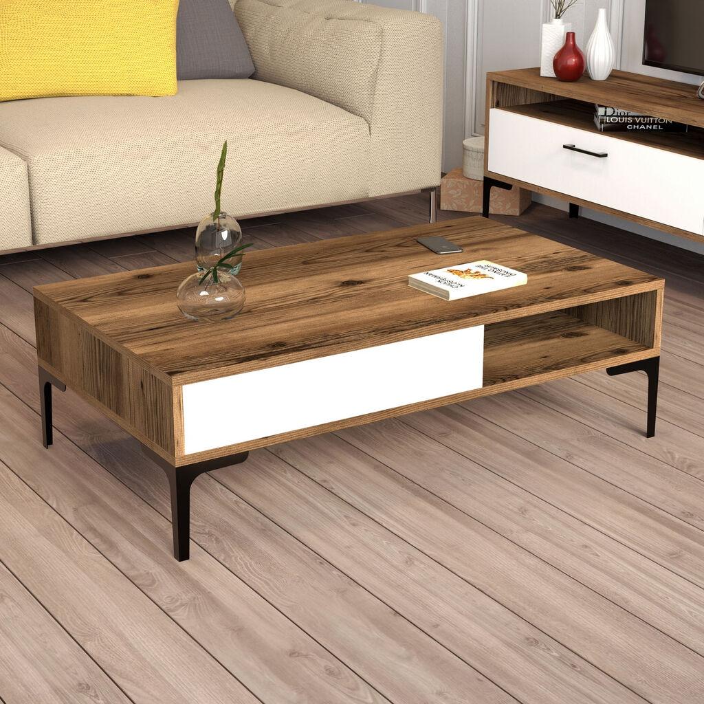 Hanah Home Klub sto Istanbul, 105x32.6x60 cm, Braon-beli