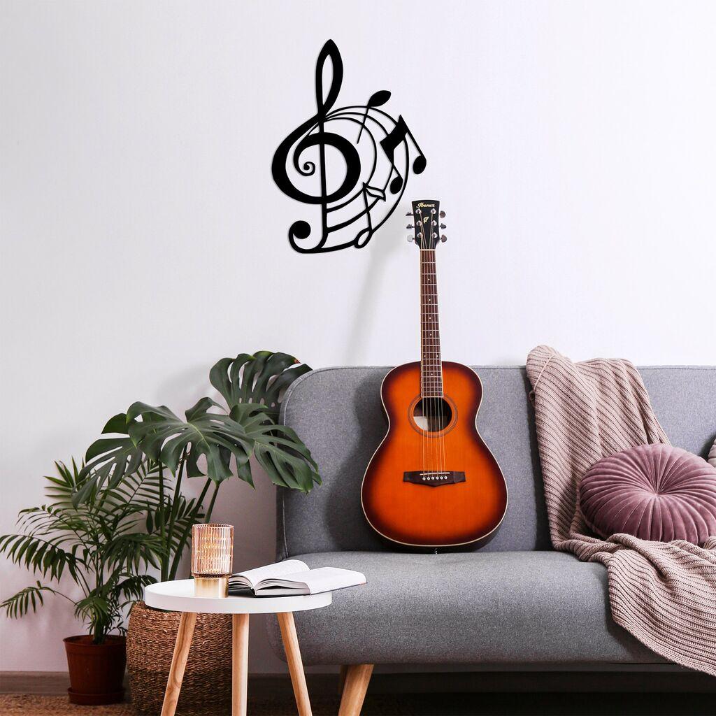 Wallity Zidna dekoracija Musical 3, 50 x 70 cm,  Crna