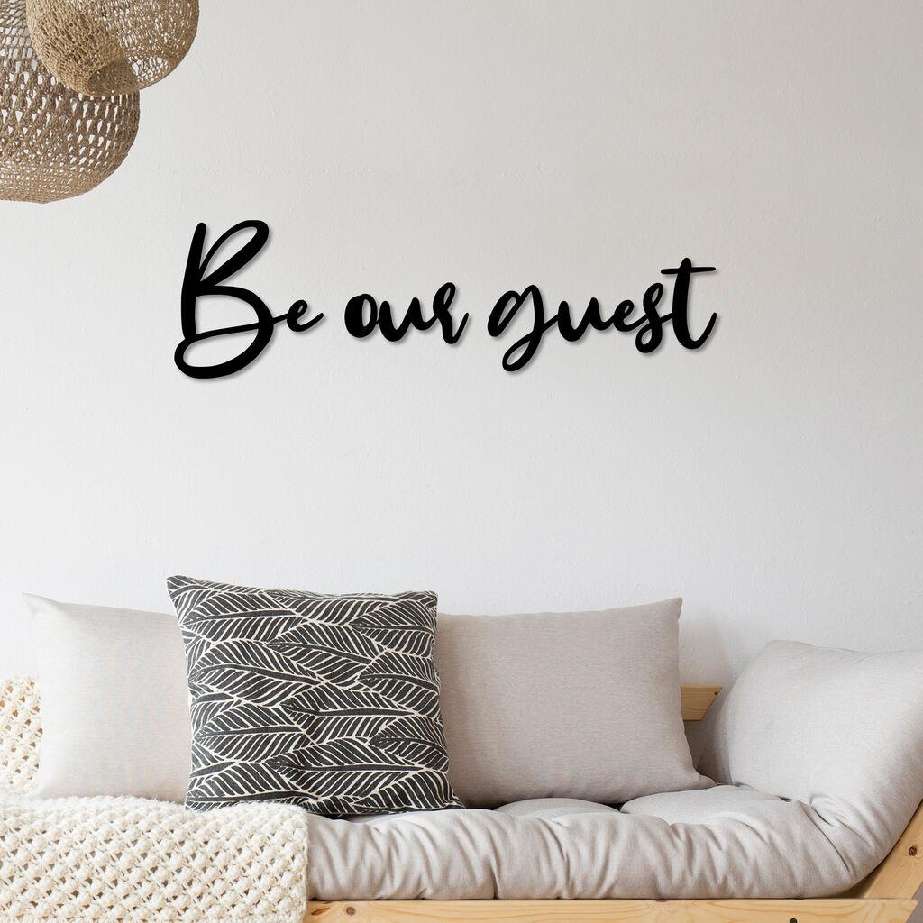 Wallity Zidna dekoracija Be Our Guest, 65x19 cm, 1.5 mm, Crna