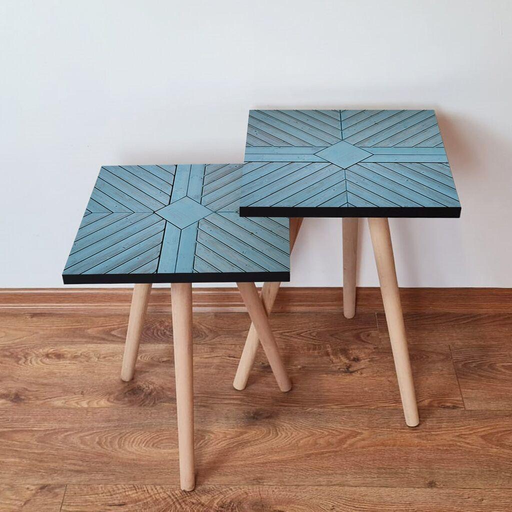 Hanah Home Set klub stočića 2Shp389, 2 komada, Šareni