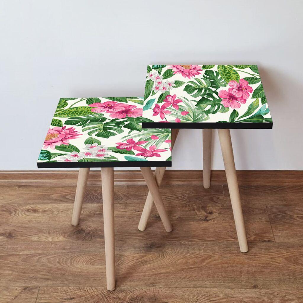 Hanah Home Set klub stočića 2Shp103, 2 komada, Šareni