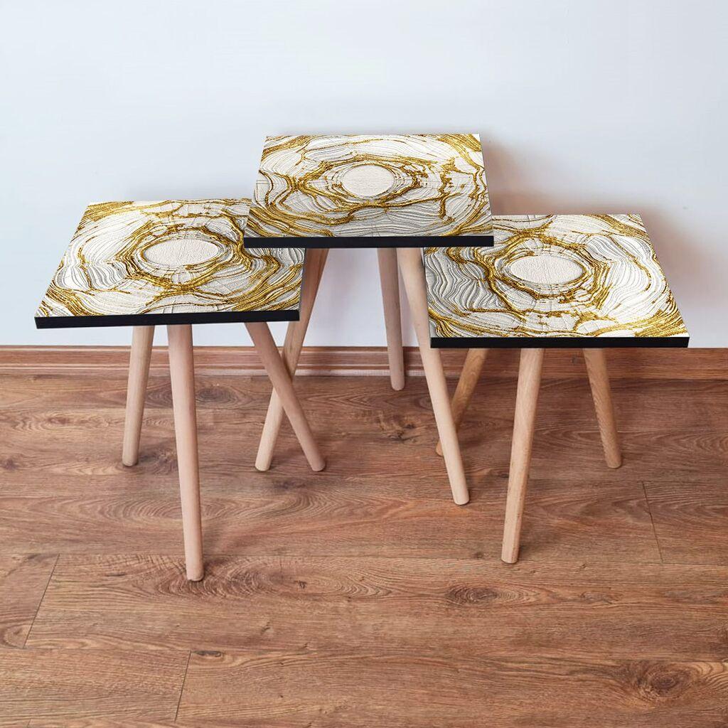 Hanah Home Set klub stočića 3Shp101, 3 komada, Šareni