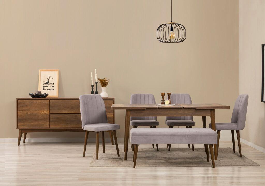 Hanah Home Trpezarijski set Vina 03 0701, 7 delova, Sivi