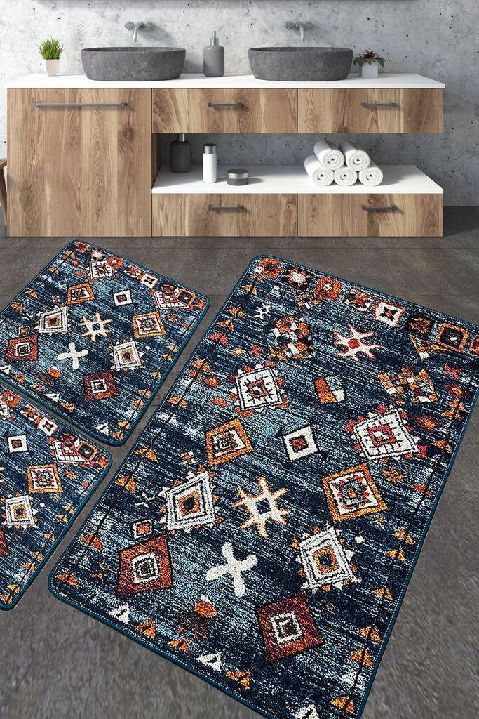L'essentiel Maison Set 3 prostirke za kupatilo Šareni