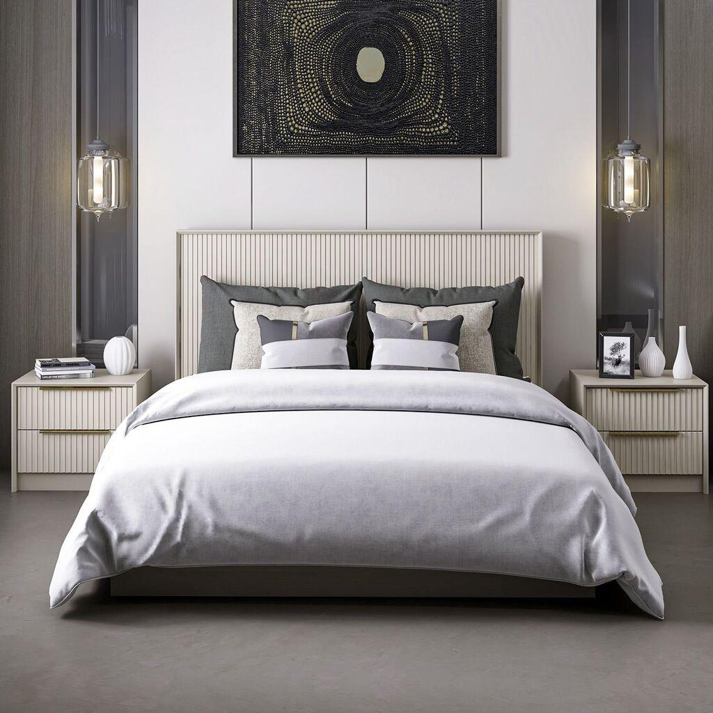 Hanah Home Ram za krevet Kale, 150x130x208 cm, Bež