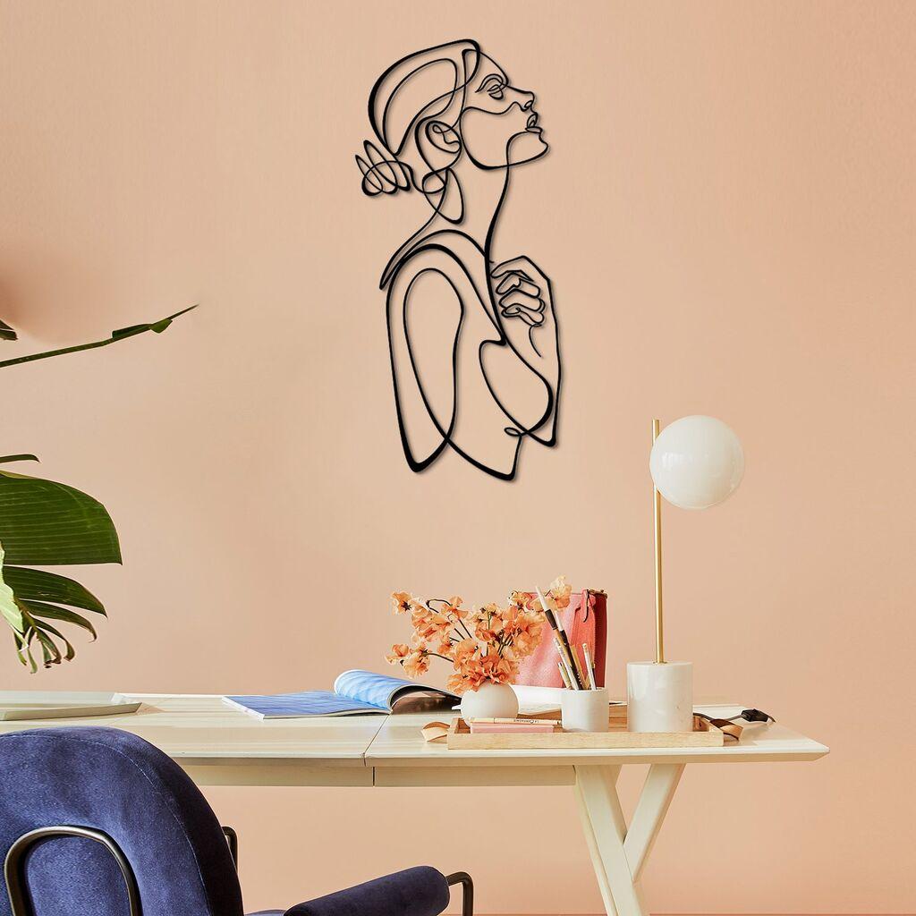 Wallity Zidna dekoracija Woman Silhouette - APT596LS, 40 x 88 cm,  Crna