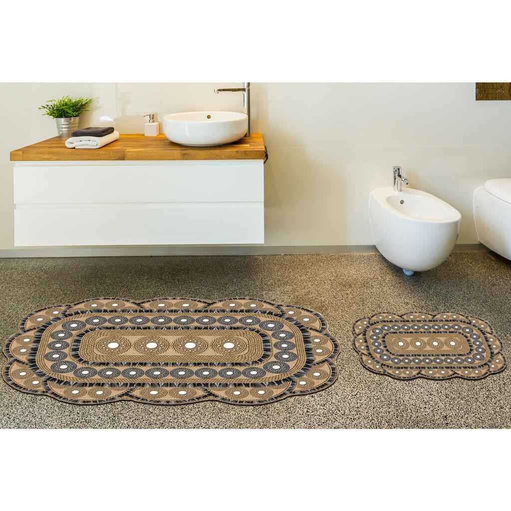 L'essentiel Maison Set 2 prostirke za kupatilo Braon
