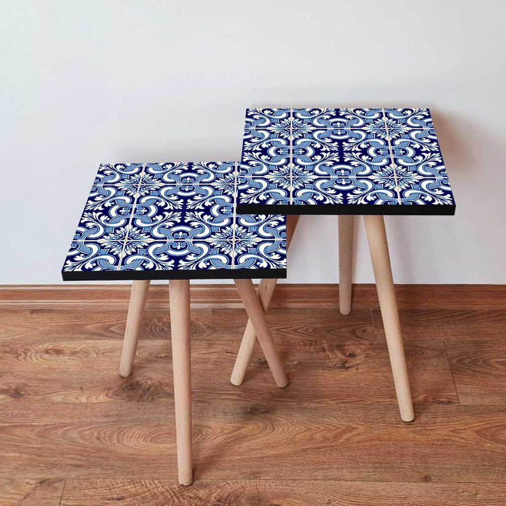 Hanah Home Set klub stočića 2Shp447, 2 komada, Šareni