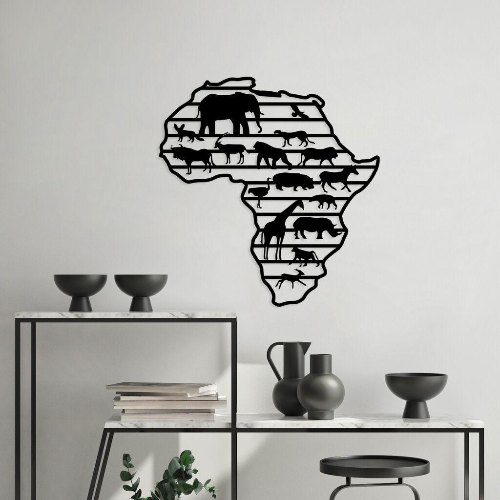 Wallity Zidna dekoracija African Animals, 67 x 70 cm,  Crna
