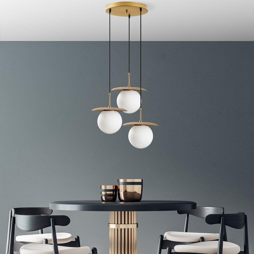 Opviq Luster Anemon-13833, 55x55x110cm, IP20, Zlatno-bele boje