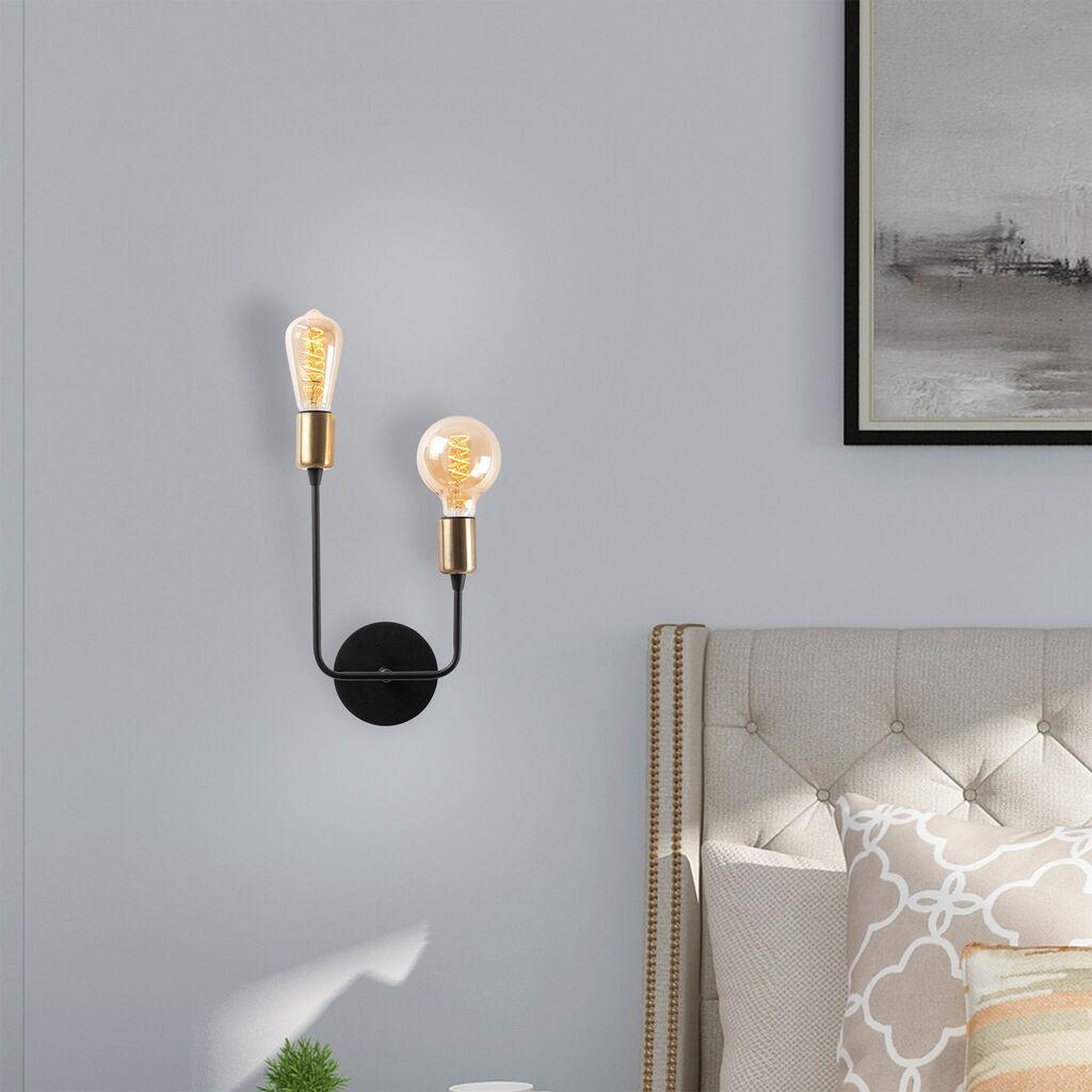 Opviq Zidna lampa 2 x E27 Max 40, Crna
