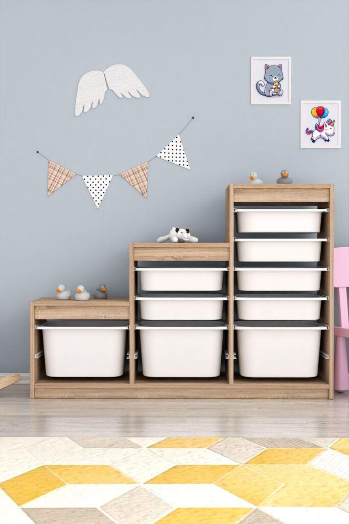 Hanah Home Višenamenska komoda Swiss, 132x93x30 cm, Braon-bela
