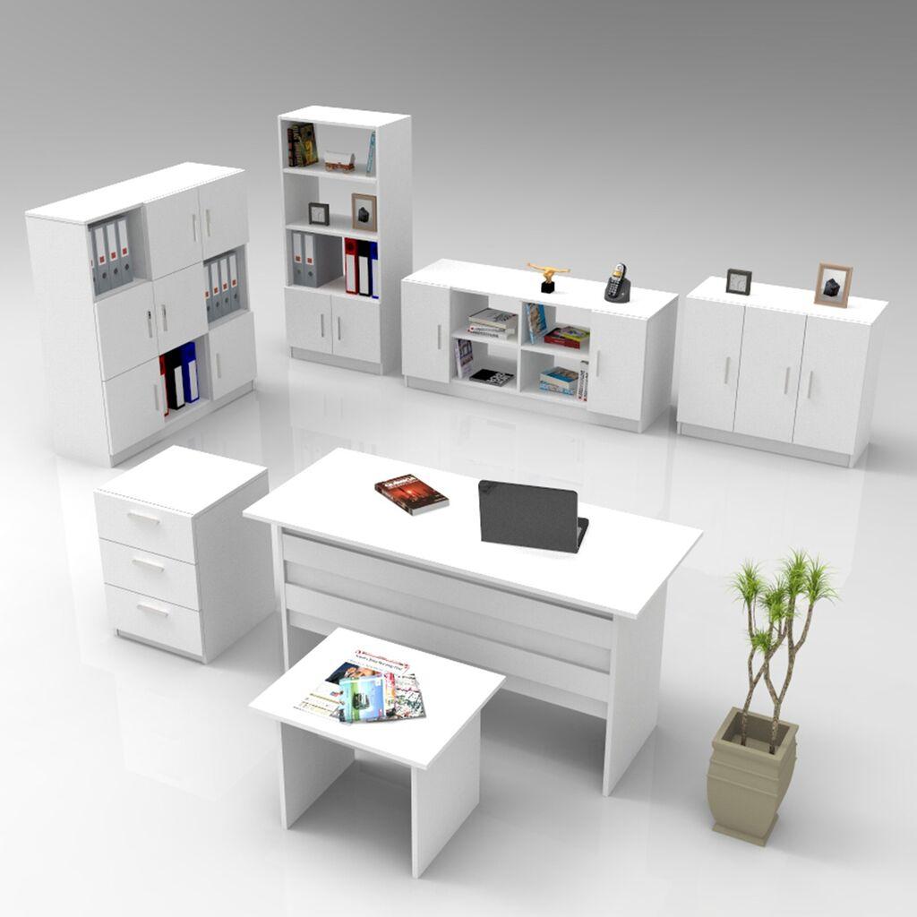 Hanah Home Set kancelarijski nameštaj Vo18-W, Beli