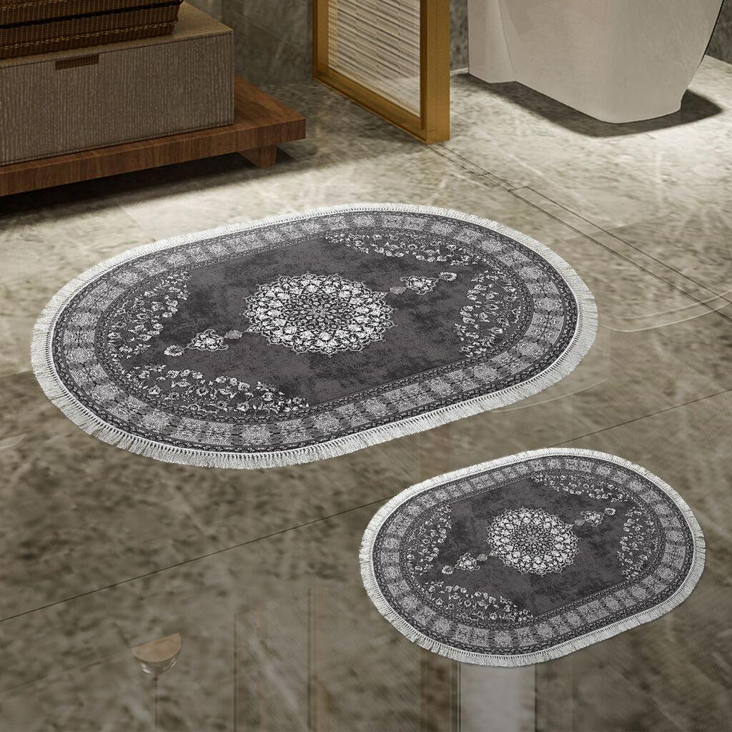 L'essentiel Maison Set 2 prostirke za kupatilo Sivi