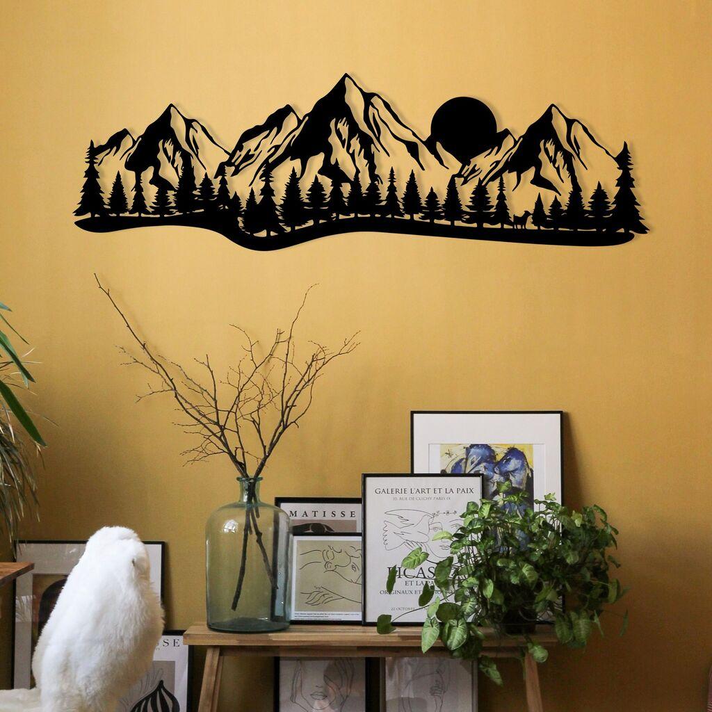 Wallity Zidna dekoracija Mountain, 68x21 cm, 1.2mm, Crna