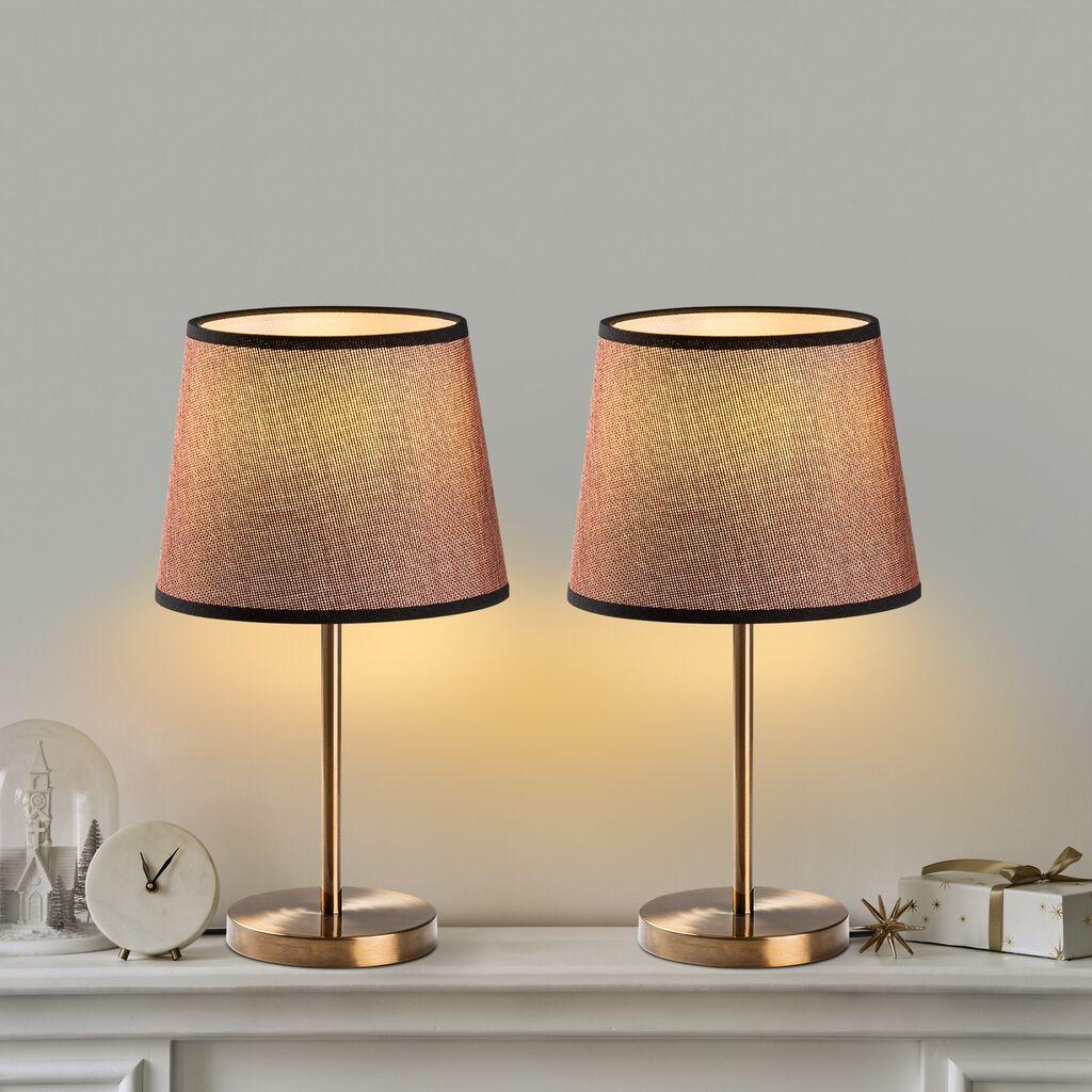 Opviq Set Stonih lampi 5103, 21x21x39 cm, IP20, 2 komada, Srebrno-braon boje