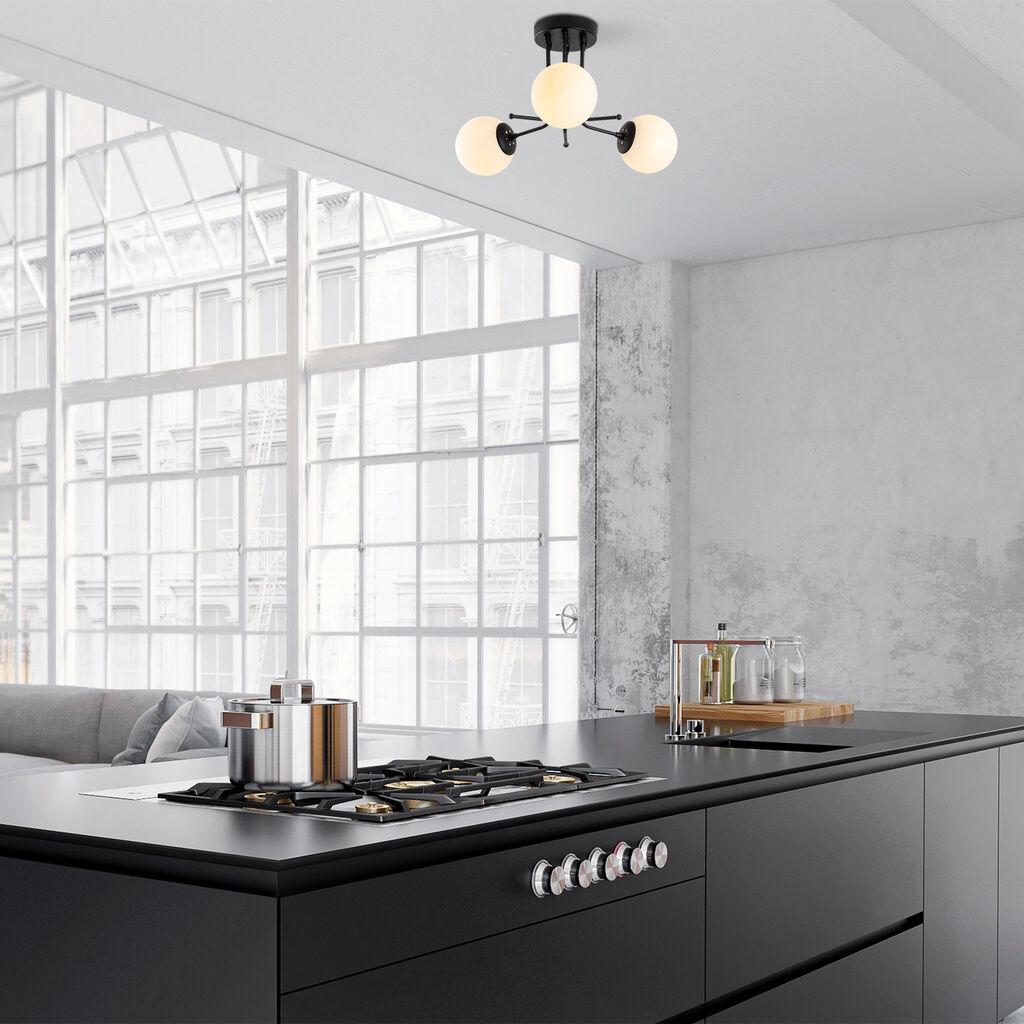 Opviq Luster Daisy 147 AV3, Metalni, Crni