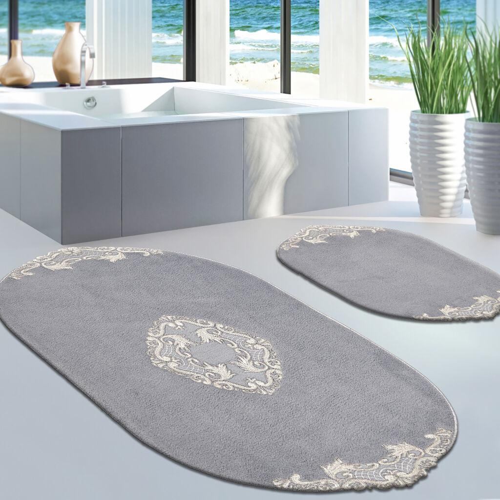 L'essentiel Maison Set 2 prostirke za kupatilo Sivi