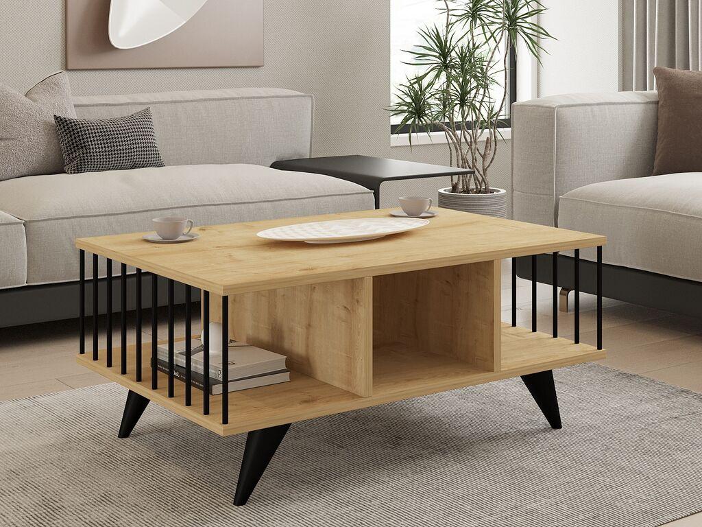 Hanah Home Klub sto Bert, 90x40x60 cm, Bež-crni