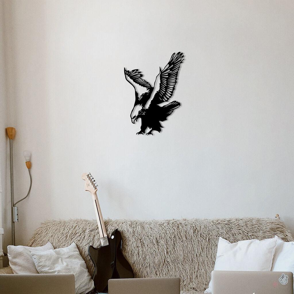 Wallity Zidna dekoracija Eagle, 40x53 cm, 1.2mm, Crna