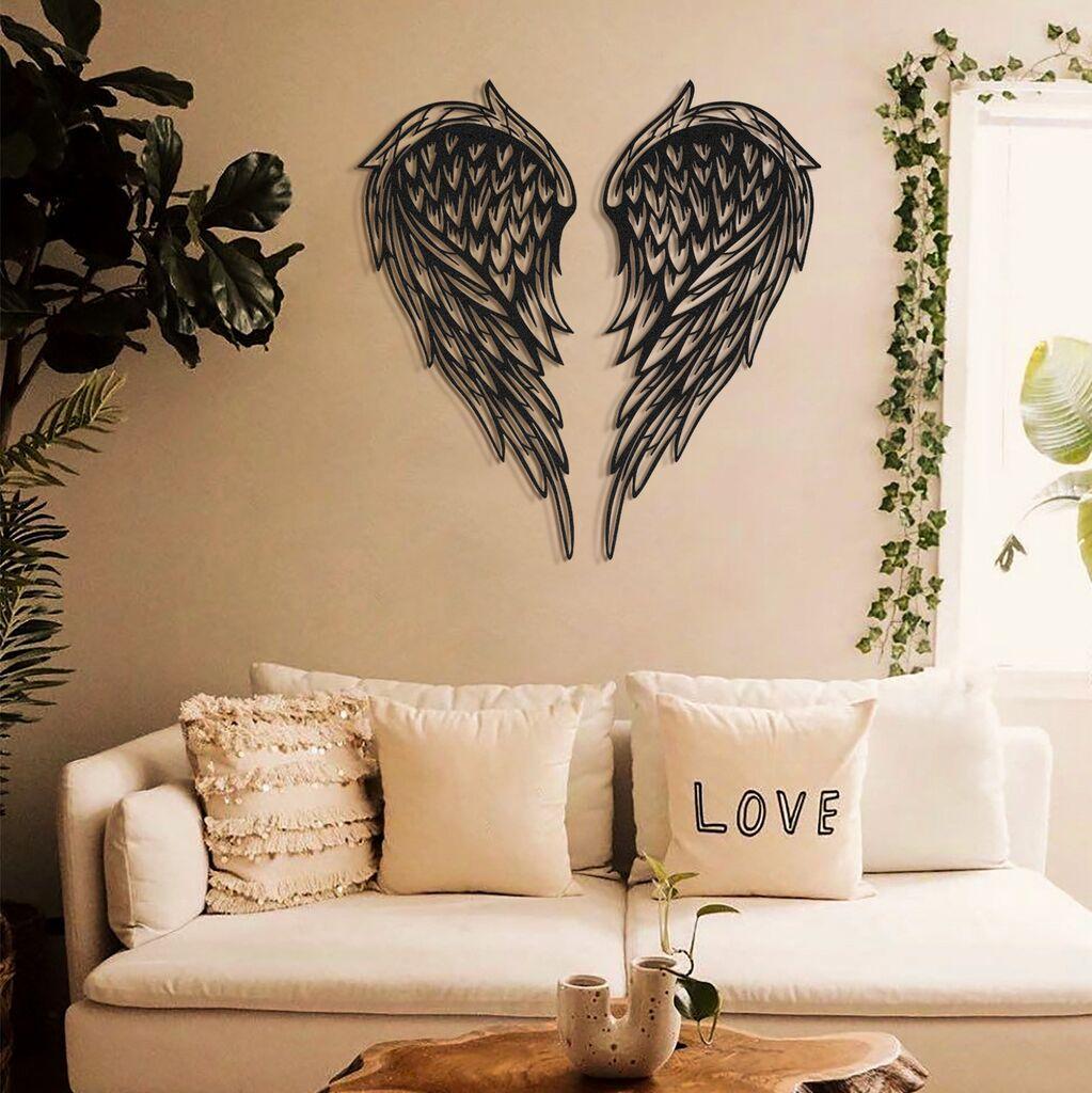 Wallity Zidna dekoracija Angel Wings-APT240MS, 32x70 cm, 1.5 mm, Crna