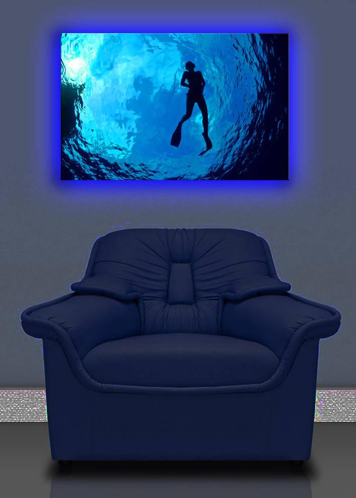 Wallity Slika na platnu sa LED osvetljenjem 45x70cm