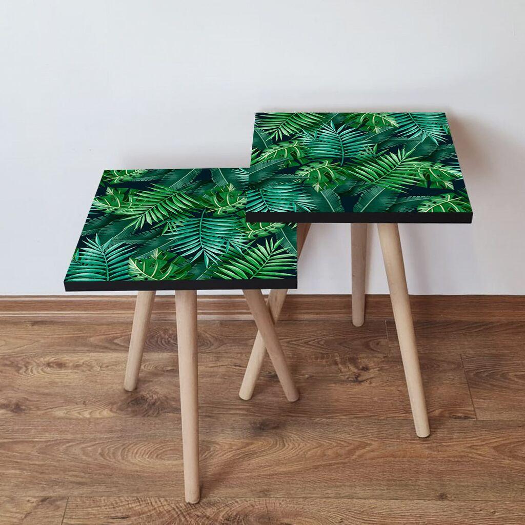 Hanah Home Set klub stočića 2Shp58, 2 komada, Šareni