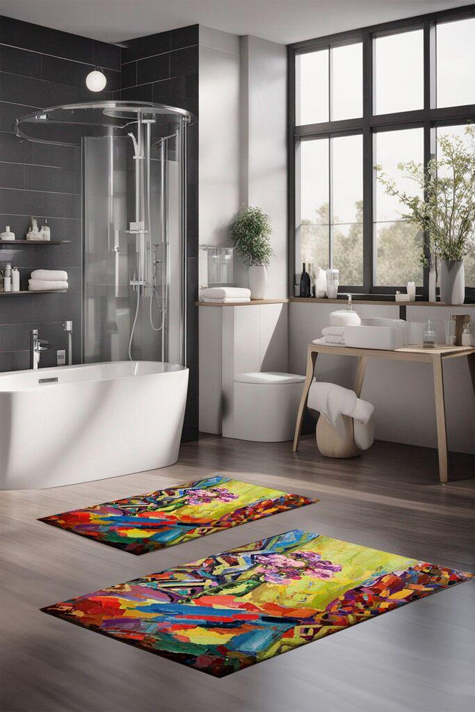 L'essentiel Maison Set prostirki za kupatilo CT-5142, 2 Komada, Šarena