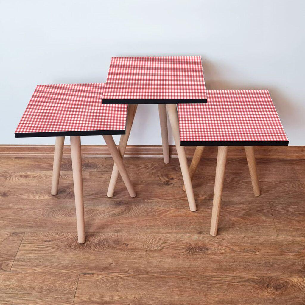 Hanah Home Set klub stočića 3Shp241, 3 komada, Šareni