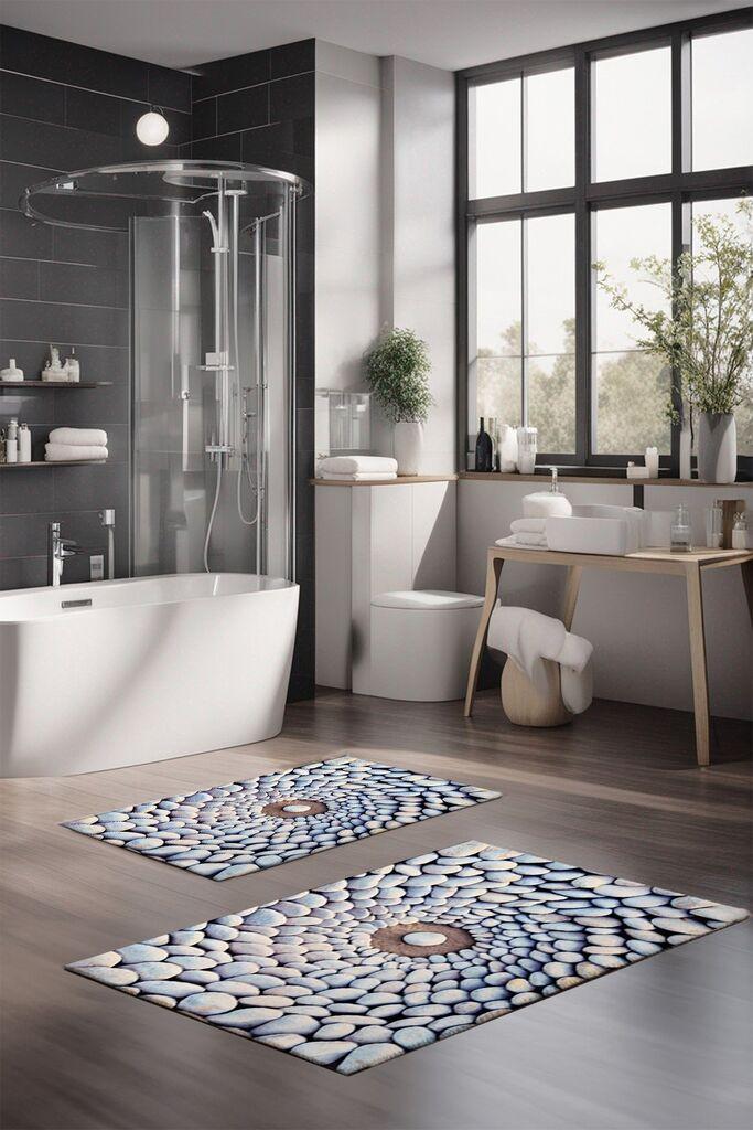 L'essentiel Maison Set prostirki za kupatilo CT-5288, 2 Komada, Bela