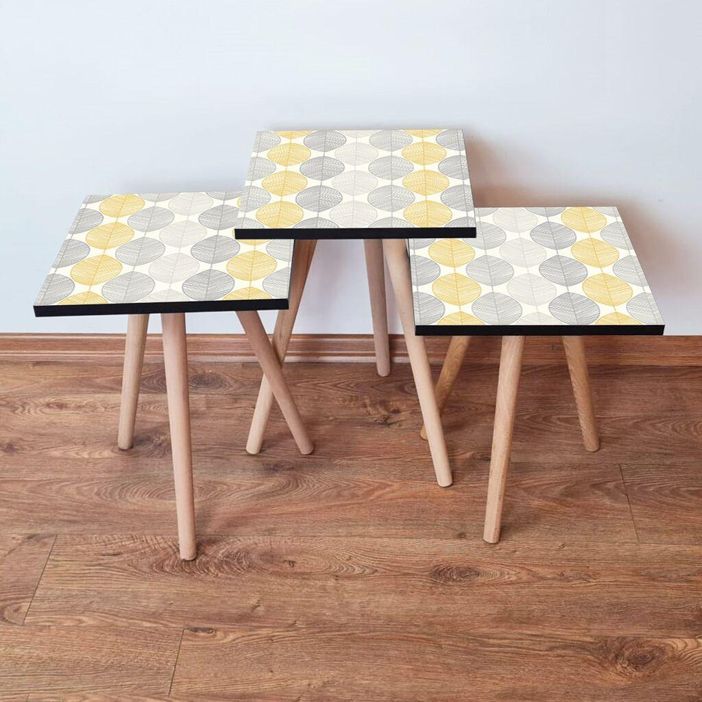 Hanah Home Set klub stočića 3Shp177, 3 komada, Šareni