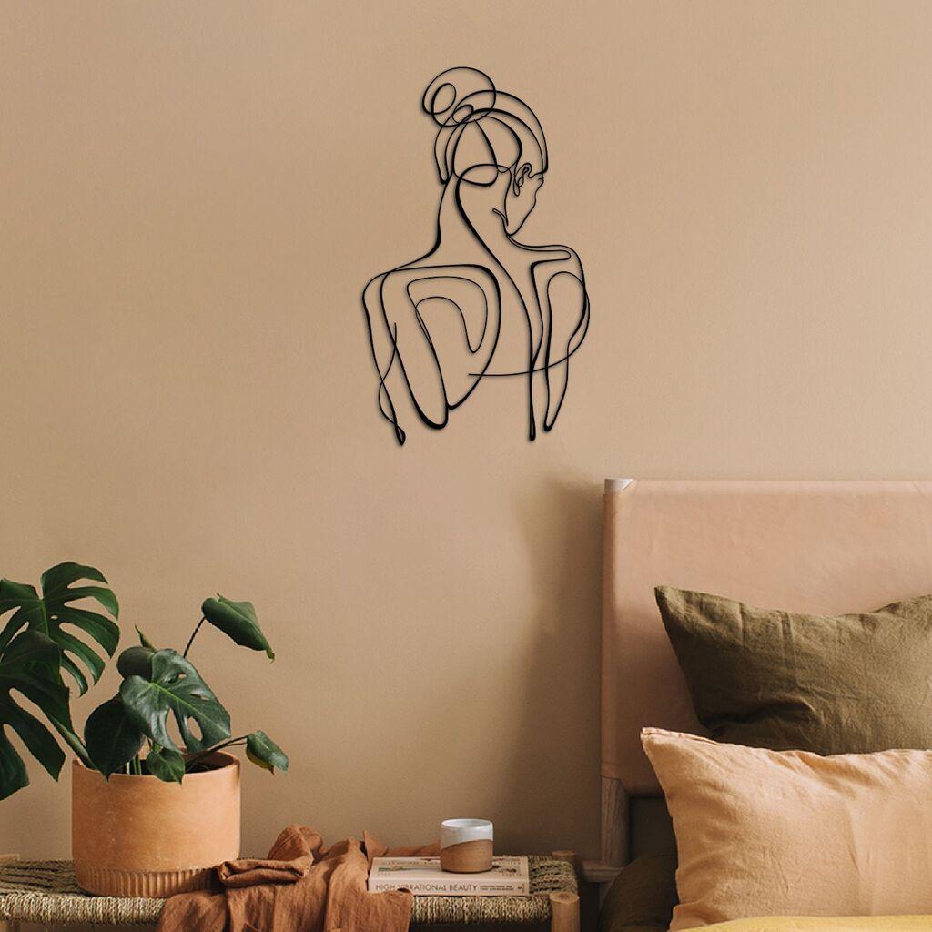 Wallity Zidna dekoracija Woman Silhouette-APT594MS, 34x61 cm, 1.2 mm, Crna