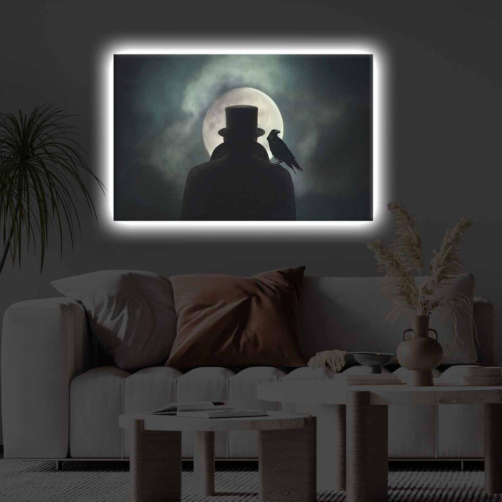 Wallity Slika na platnu sa LED osvetljenjem 45x70cm
